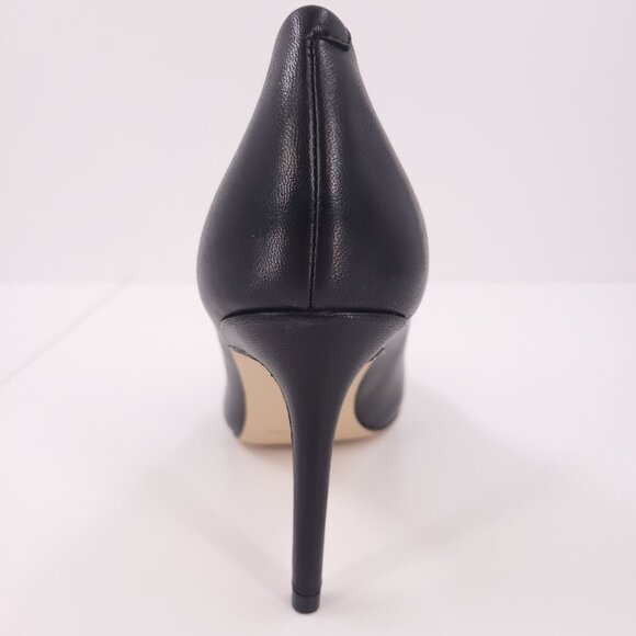 Nine West EZRA Black Leather Heels Stiletto Slip-On Pointy Toe - Picture 13 of 16